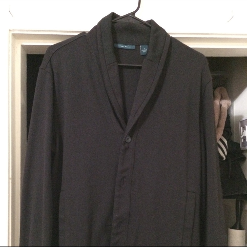 Perry Ellis NAVY BLUE cardigan sweater men’s s